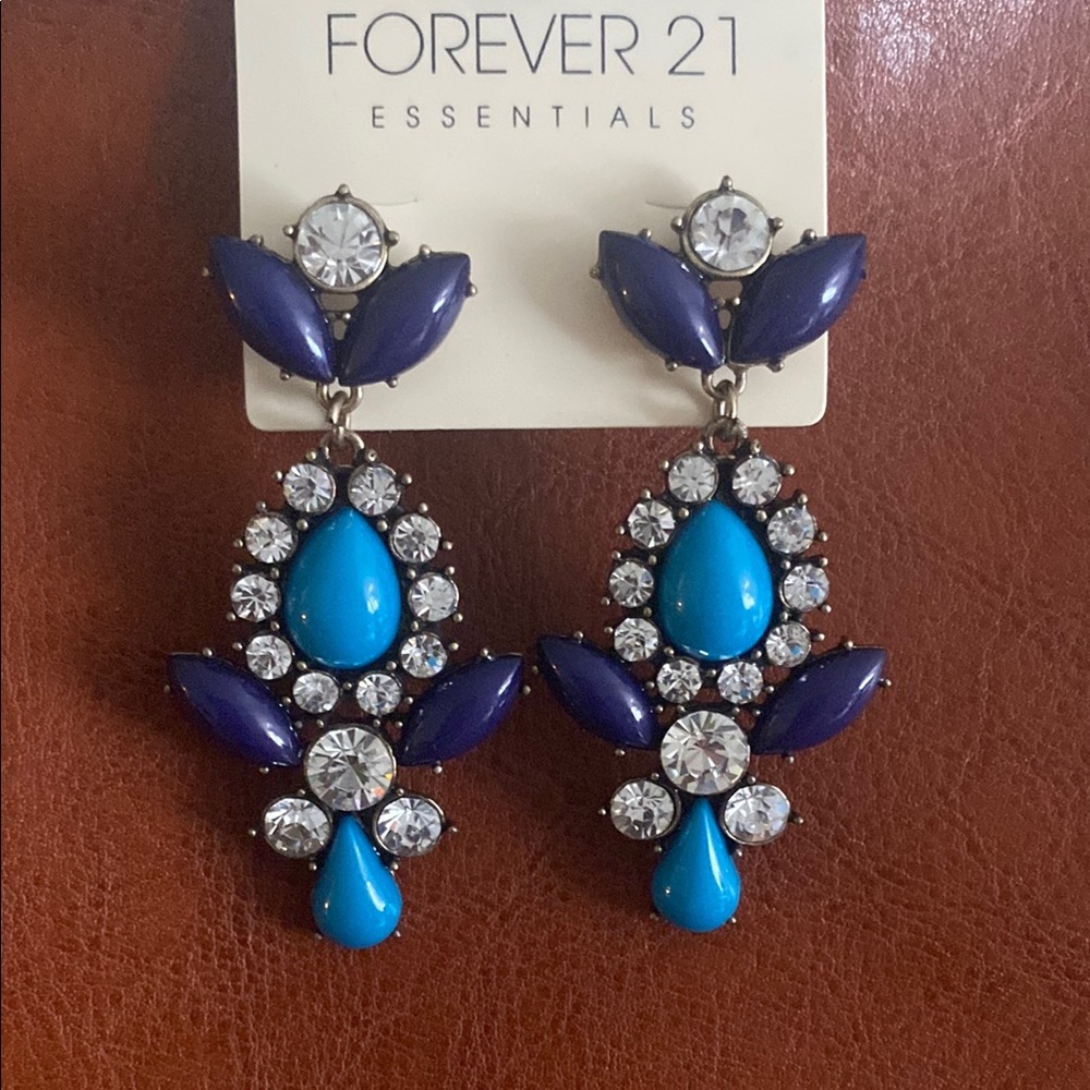 Forever 21 Blue and Purple Chandelier Earrings
